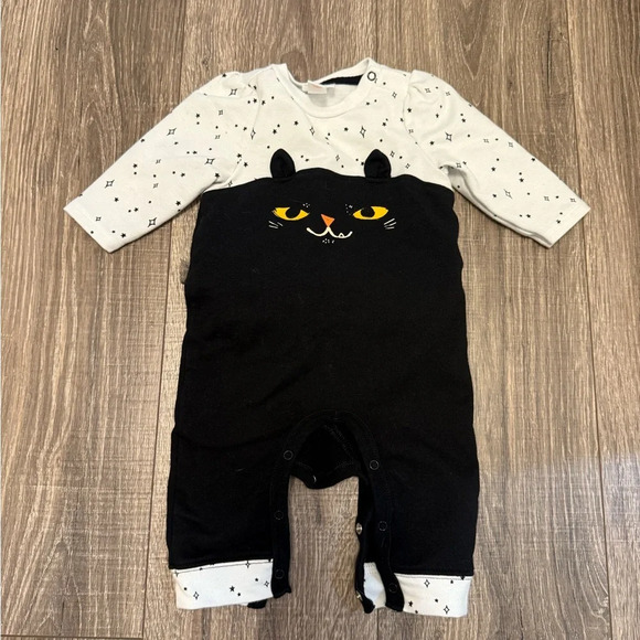 Cat & Jack Infant Girl's Black Cat Romper Size 0-3 Months - Picture 1 of 4